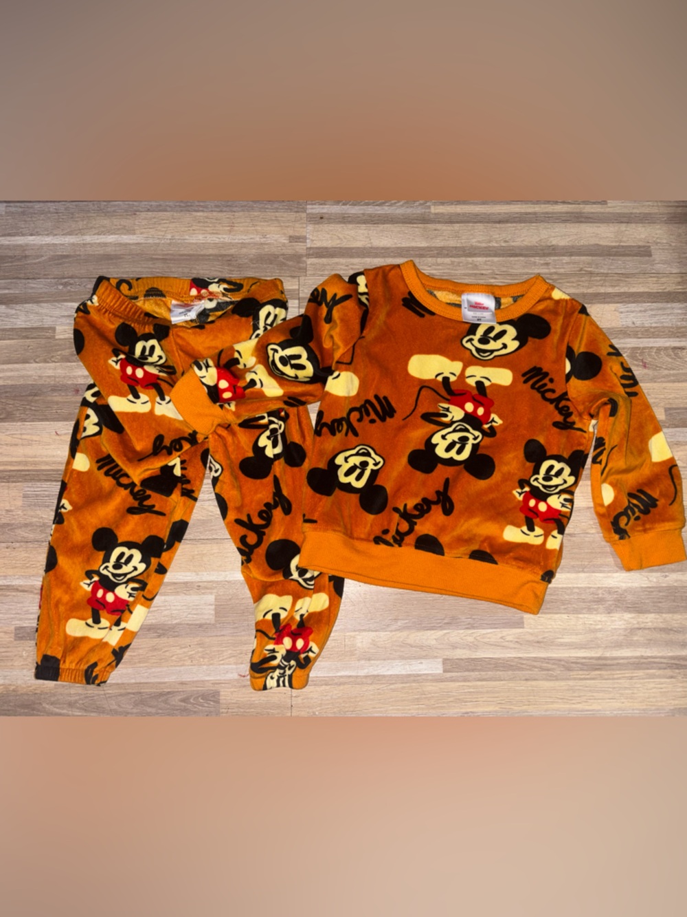 Disney Orange Mickey Mouse Kids Matching Set